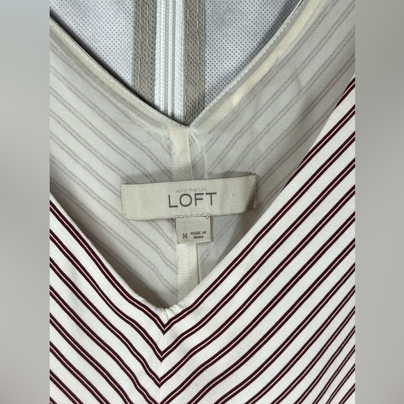 Ann Taylor Loft Top Blouse Womens Size M Striped Sleeveless Layered V-Neck - Picture 2 of 2